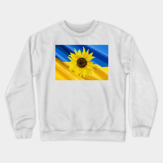 Ukraine Sunflower Crewneck Sweatshirt by laceylschmidt